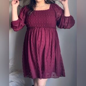 BTFBM N.W.T. Medium Size Elegant/Casual Everyday‎ Burgundy Youth/Women Dress.